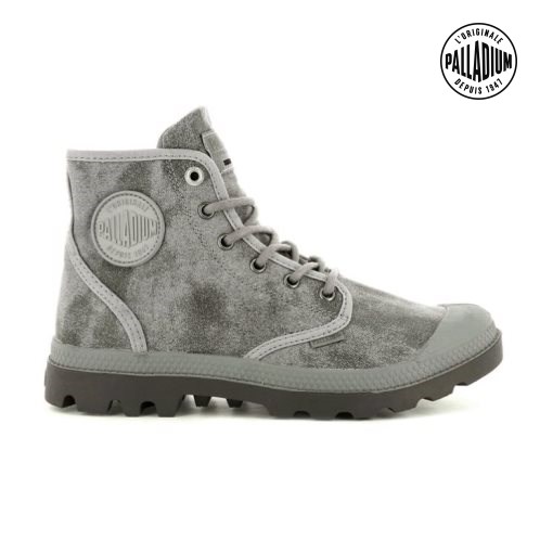 Bottes Palladium Pampa Hi WAX Femme Grise | FR FIO892Z